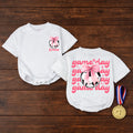Personalized Baby Girl Soccer Romper with Pink Bow and Name Game Day Outfit Infant Birthday or Casual Cotton Clothes Soft Comfortable