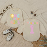 Personalized Baby Girl Sunshine First Birthday Romper Custom Name 1st Trip Around the Sun Soft Cotton Summer Outfit for Toddler Girls