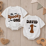 Personalized Baby Halloween Romper - The Spooky One Design with Name & Age, Soft Cotton 1st Birthday Outfit for Babies, Fall Celebration