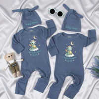 Personalized Baby Name Newborn Romper Hat Set Soft Cotton Dragon Design Cute Green Fantasy Take Home Outfit Pastel Storybook Gift