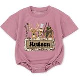 Personalized Baby Romper with Deer and Hunting Theme, Custom Name, Soft Cotton Long Sleeve, Perfect for Fall Outfits and Baby Gifts