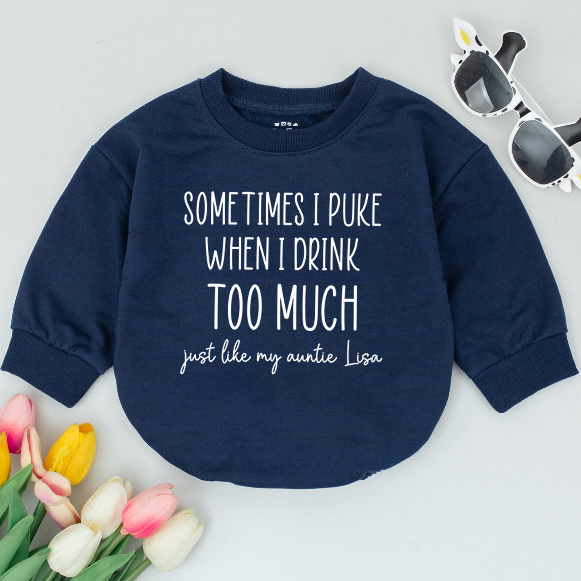 Personalized Baby Romper Funny Message Outfit Custom Auntie Reveal Gift Cotton Soft Newborn Toddler Clothes Humorous Text Design