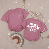 Personalized Baby Romper with Groovy 'In My Daycare Era' Retro Smiley Design, Custom Name, Soft Cotton Long Sleeve Outfit for Babies & Toddlers