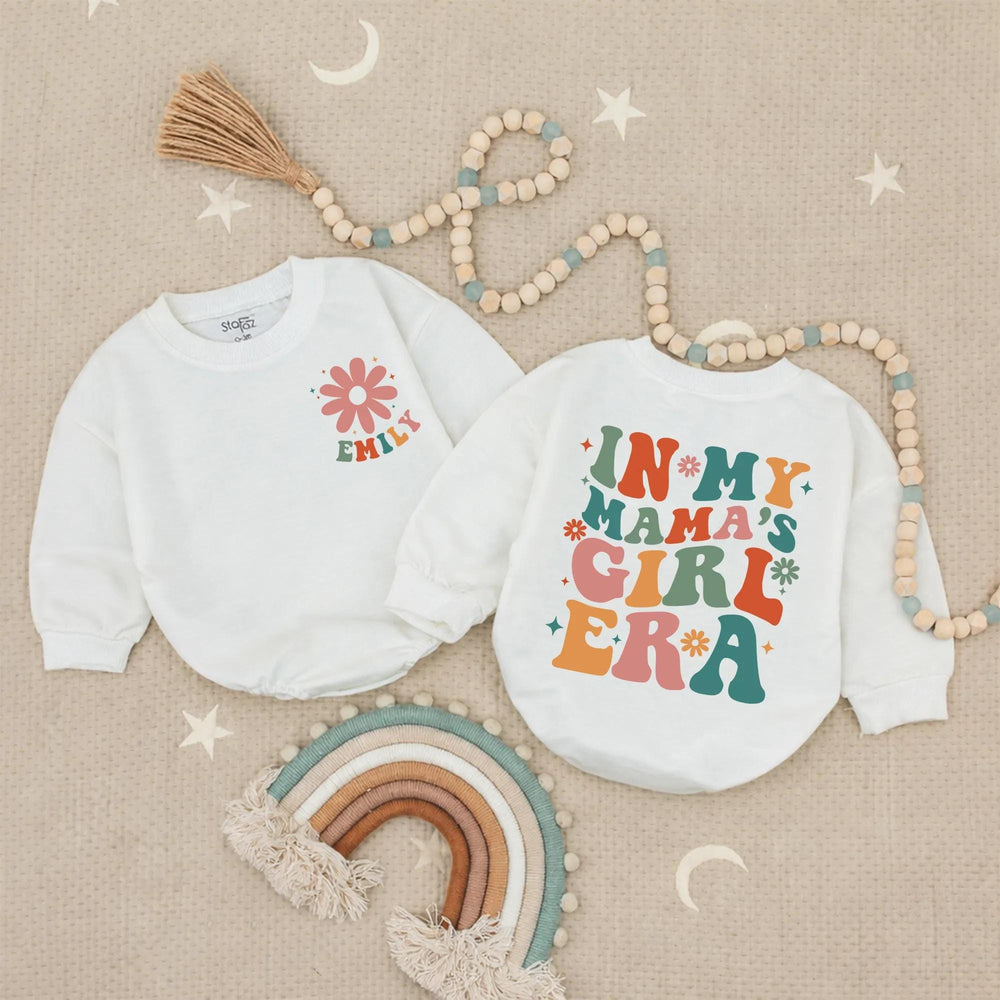 Personalized Baby Romper with Pink Daisy and Emily Name, Cute In My Mama's Girl Era Outfit for Newborns, Gift for Mother's Day or Birthday