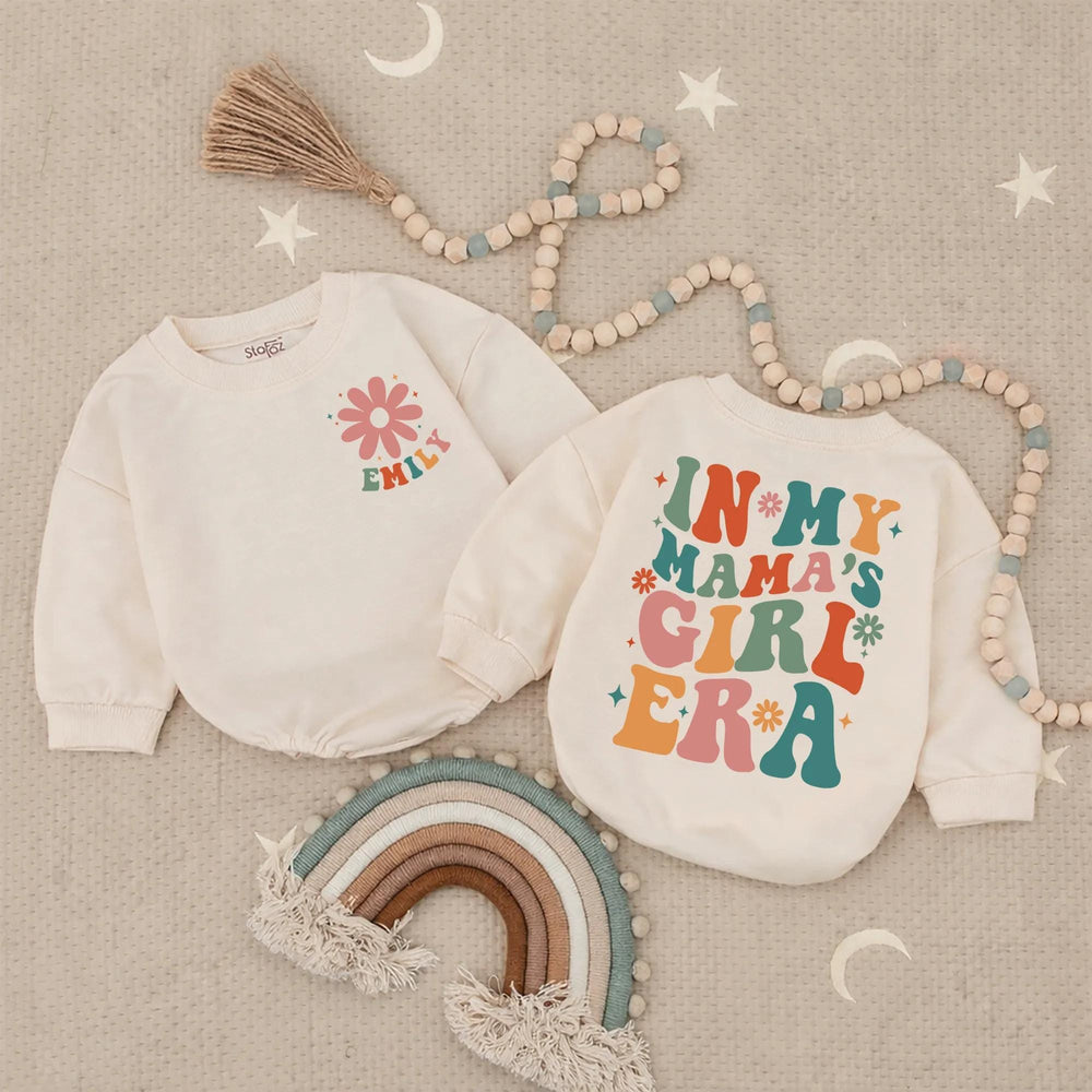 Personalized Baby Romper with Pink Daisy and Emily Name, Cute In My Mama's Girl Era Outfit for Newborns, Gift for Mother's Day or Birthday