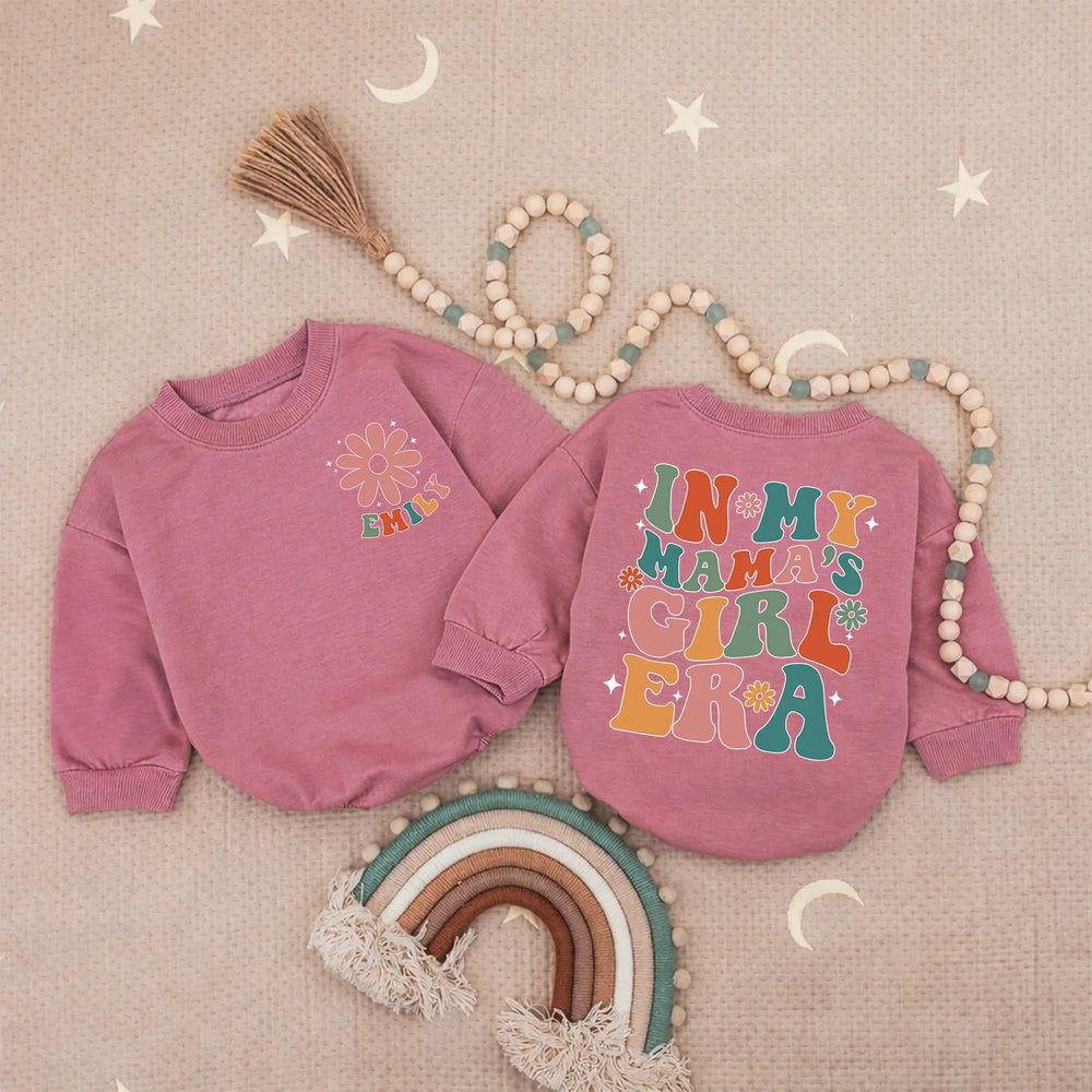 Personalized Baby Romper with Pink Daisy and Emily Name, Cute In My Mama's Girl Era Outfit for Newborns, Gift for Mother's Day or Birthday