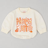 Personalized Baby Romper with Pumpkin and Fall Motif, Custom Name Design, Long Sleeve Thanksgiving Outfit for Newborns and Toddlers