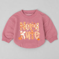Personalized Baby Romper with Pumpkin and Fall Motif, Custom Name Design, Long Sleeve Thanksgiving Outfit for Newborns and Toddlers