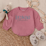 Personalized Baby Romper Soft Blue Bold Name Design Comfy Cotton Infant Customizable Sweatshirt for Casual Birthday Holiday