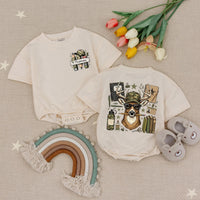 Personalized Back to School Shirt for Boys with Camo Deer Design, Custom Name, Fun Pencil Graphic, Earth Tone Colors, Toddler to Youth