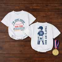 Personalized Baseball Baby Romper with 'That's My Bro' Design, Custom Name & Number, Soft Cotton Toddler Outfit for Game Day Matching Family Look