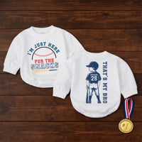 Personalized Baseball Baby Romper with 'That's My Bro' Design, Custom Name & Number, Soft Cotton Toddler Outfit for Game Day Matching Family Look