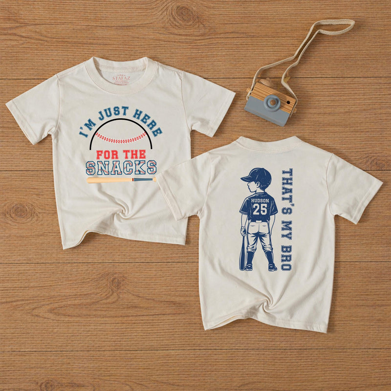 Personalized Baseball Baby Romper with 'That's My Bro' Design, Custom Name & Number, Soft Cotton Toddler Outfit for Game Day Matching Family Look