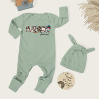 Personalized Baseball Newborn Bodysuit with Hudson James Design, Custom Baby Boy Outfit for Sports-Themed Coming Home or Shower Gift