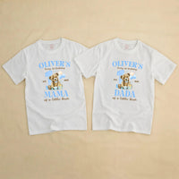 Personalized Beary First Birthday Shirts for Family with Cute Bear and Blue Number One, Custom Baby Romper or Matching Party Outfit