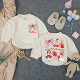 Personalized Berry First Birthday Romper for Baby Girl, Strawberry-Themed Outfit with Bow, Cottagecore Design Perfect for 1st Birthday Party