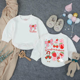 Personalized Berry First Birthday Romper for Baby Girl, Strawberry-Themed Outfit with Bow, Cottagecore Design Perfect for 1st Birthday Party