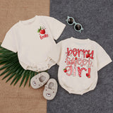 Personalized Berry Sweet Girl First Birthday Romper with Strawberries and Name, Baby Cake Smash Outfit for 1st Birthday Celebration