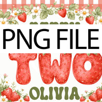 Personalized Berry Sweet Strawberry Two Banner for Toddler Girl's 2nd Birthday Party, Custom Silk Backdrop with Gingham Pattern