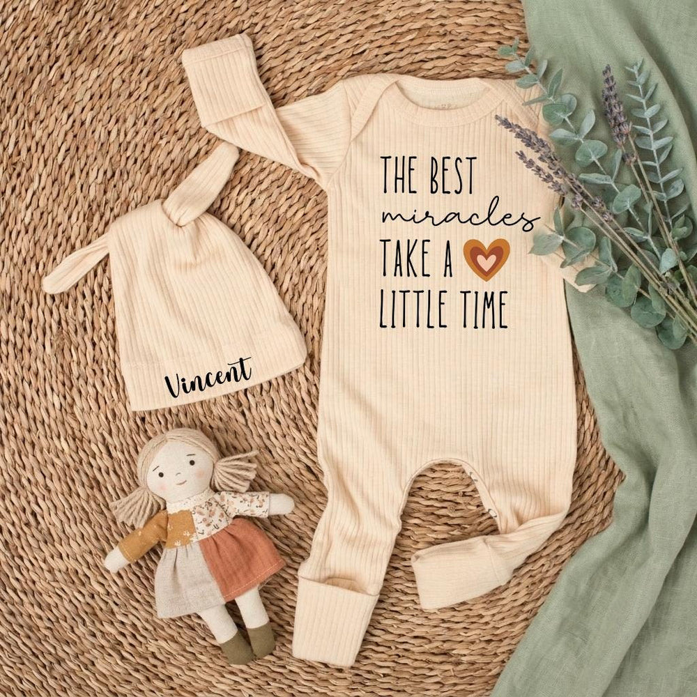 Personalized The Best Miracles Baby Bodysuit with Heart Design Custom Reveal Gift Baptism Outfit Infant Clothing Cotton Comfortable Keepsake