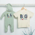 Personalized Big Brother Little Brother Fishing Outfit with Name, Baby Romper, Toddler Shirt, Rustic Design, Sibling Matching Gift Set