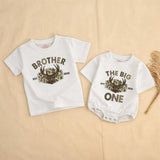 Personalized The Big One Deer Romper for Baby Boy First Birthday Outfit, Hunting Theme Camouflage Family Matching Shirts 2025 Celebration