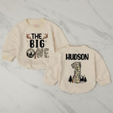 Personalized The Big One Hunting 1st Birthday Romper with Deer Antlers and Rifle Graphic, Toddler Boy Outfit Camouflage Design Gift