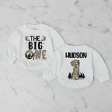 Personalized The Big One Hunting 1st Birthday Romper with Deer Antlers and Rifle Graphic, Toddler Boy Outfit Camouflage Design Gift