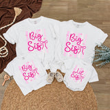 Personalized Big Sis Lil Sis Matching Shirts for Baby and Kids, Custom Sibling Outfit with Pink Bow Design, Soft Cotton Romper for Girls