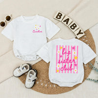 Personalized Big Sister Toddler Shirt with Daisy and Star Design, Custom Name Baby Romper, Fun Pregnancy Announcement or Baby Shower Gift
