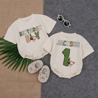Personalized Birthday Boy Romper with Duck Design First Birthday Outfit for Baby Jackson Nature Inspired Animal Print Gift