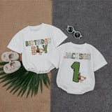 Personalized Birthday Boy Romper with Duck Design First Birthday Outfit for Baby Jackson Nature Inspired Animal Print Gift
