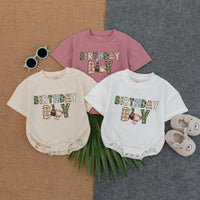 Personalized Birthday Boy Romper with Duck Design First Birthday Outfit for Baby Jackson Nature Inspired Animal Print Gift
