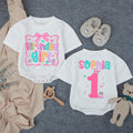Personalized Birthday Girl Bubble Romper with Name and Age First Birthday Outfit for Baby Girl Playful Pink Design Milestone Party Clothes