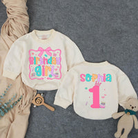 Personalized Birthday Girl Bubble Romper with Name and Age First Birthday Outfit for Baby Girl Playful Pink Design Milestone Party Clothes