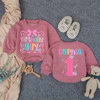 Personalized Birthday Girl Bubble Romper with Name and Age First Birthday Outfit for Baby Girl Playful Pink Design Milestone Party Clothes