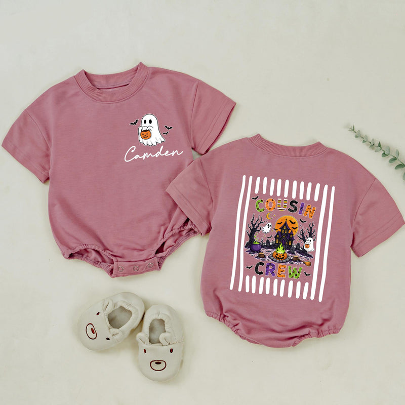 Personalized Boho Ghost Cousin Crew Halloween Shirts for Babies, Kids, and Adults - Matching Family Outfits in Soft Cotton for Fall