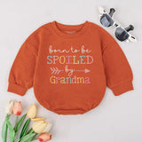 Personalized Born to Be Spoiled by Grandma Baby Romper Cute Pastel Design Newborn Outfit Custom Baby Shower Gift Soft Cotton Clothing