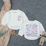Personalized Born to Sparkle 1st Birthday Outfit for Baby Girl, Red White Blue Romper with Fireworks Design, Olivia's First Birthday Shirt
