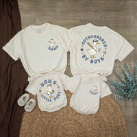 Personalized Boy Mom Shirt with Goose Design Outnumbered by Boys Matching Mom and Son Outfits Nostalgic Vintage Style Cotton Gift