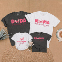 Personalized Butterfly Birthday Matching Family Shirts Sweet Pink Girl Outfit Custom Names Soft Cotton Party Clothes for Mom Dad Sister