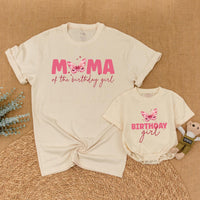 Personalized Butterfly Birthday Matching Family Shirts Sweet Pink Girl Outfit Custom Names Soft Cotton Party Clothes for Mom Dad Sister