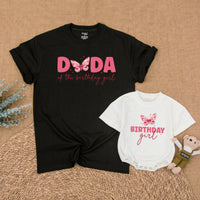 Personalized Butterfly Birthday Matching Family Shirts Sweet Pink Girl Outfit Custom Names Soft Cotton Party Clothes for Mom Dad Sister