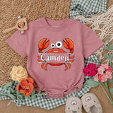 Personalized Camden Crab Baby Romper Nautical Infant Outfit Summer Gift Unisex Beach Clothes Red Orange Fun Design Cotton Bodysuit
