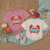 Personalized Camden Crab Baby Romper Nautical Infant Outfit Summer Gift Unisex Beach Clothes Red Orange Fun Design Cotton Bodysuit