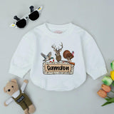 Personalized Camo Baby Romper with Deer Duck Turkey Design Hunting Outfit for Boys Soft Cotton Custom Name Outdoorsy Baby Gift