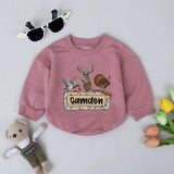 Personalized Camo Baby Romper with Deer Duck Turkey Design Hunting Outfit for Boys Soft Cotton Custom Name Outdoorsy Baby Gift