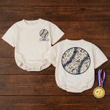 Personalized Camo Baseball Baby Romper with Nameplate, Soft Cotton Outfit for Little Fans, Sporty Game Day Apparel for Boys or Girls