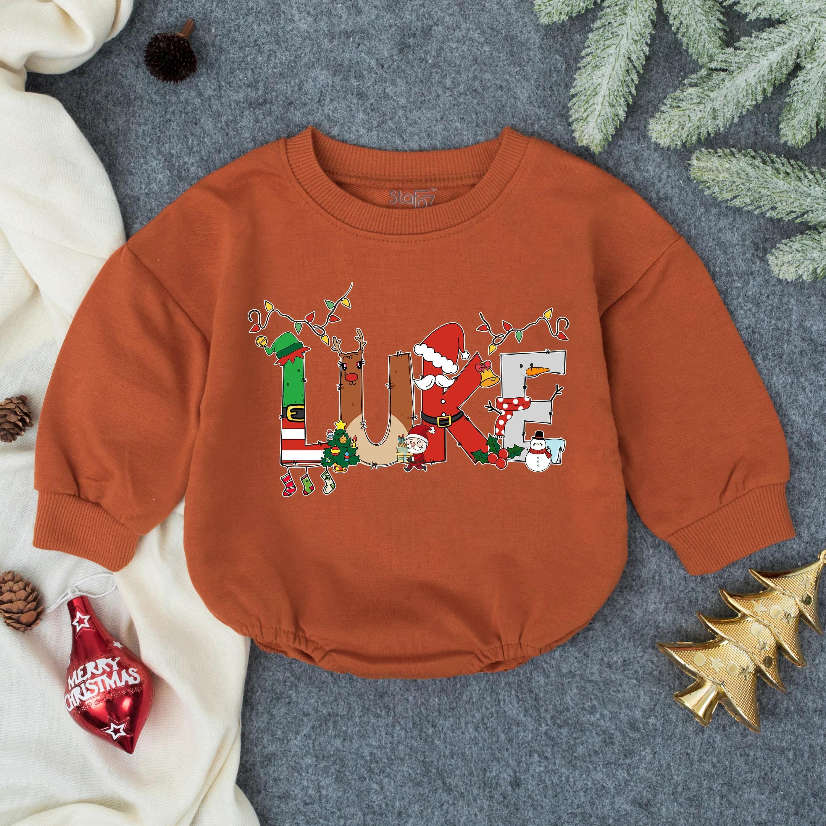 Personalized Christmas Baby Romper with Festive Luke Design Soft Cotton Infant Holiday Outfit Gift for Boy or Girl Winter Celebration