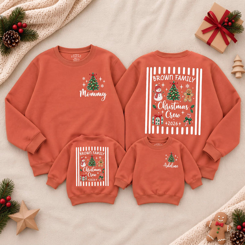 Personalized Christmas Crew Family Sweatshirt 2026, Custom Family Name Christmas Shirt, Mommy Baby Matching Holiday Outfit, Baby Romper